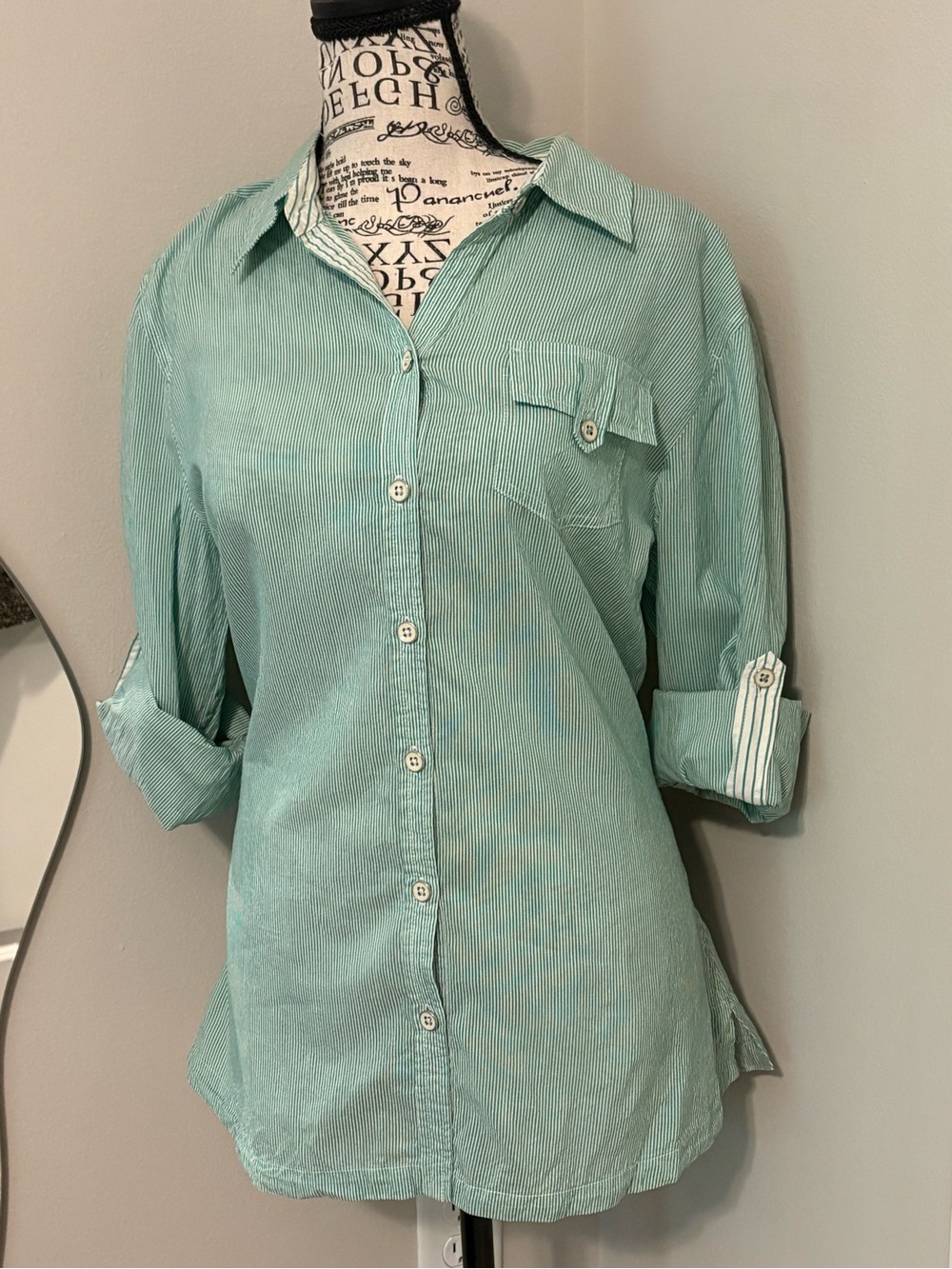 Banana Republic Mint Green Women's Button-Down Shirt